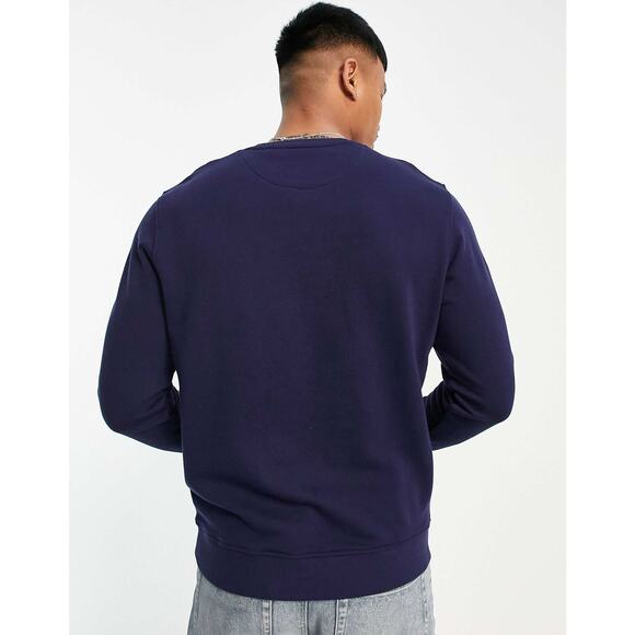 LYLE & SCOTT Crew Neck Sweatshirt Navy Blue Long Sleeve Crewneck Casual Men's Lb - Picture 4 of 14